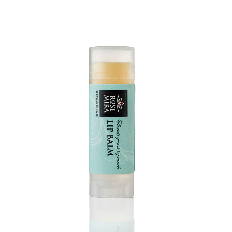 "Rosemira Organic Lip Balm – 0.15 oz tube labeled &