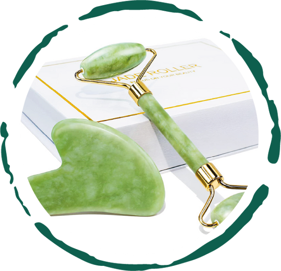 Jade Roller & Gua Sha Set - Facial Massage Tool Gift Box